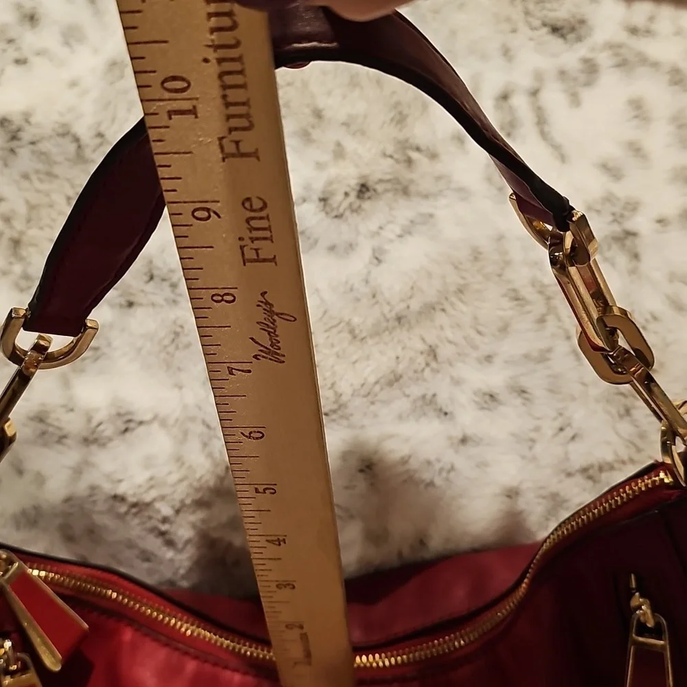 Michael Kors Red Leather Shoulder Bag Good Condition
